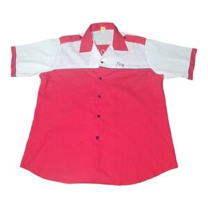 Vintage 60s 70s King Louie Bowling Shirt Anchor Inn Siren Wis Size Large B29